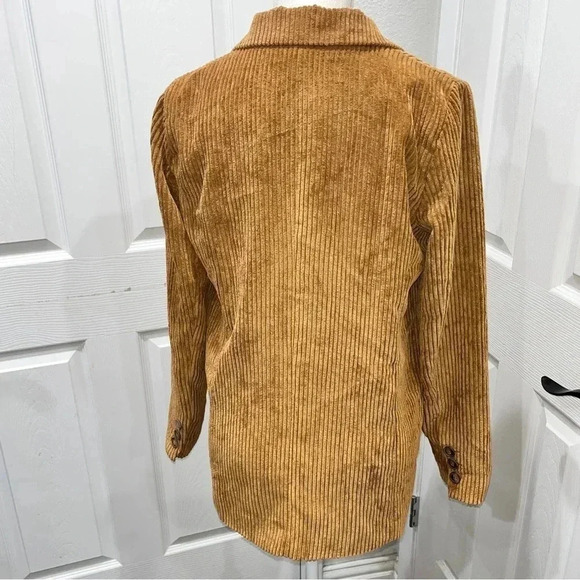 Hem and Thread Corduroy, Floral lined, Double breasted, blazer, jacket w pockets - Picture 8 of 14